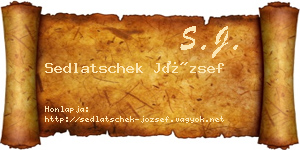 Sedlatschek József névjegykártya